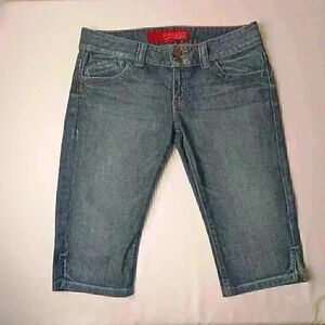Guess Jeans Brand Women's Denim Bermuda Shorts Size 30/10 Low Rise 15" Long